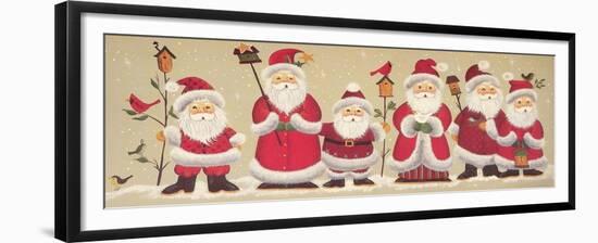 Group of Santa’S Holding Bird Houses with Cardinals-Beverly Johnston-Framed Giclee Print