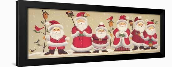 Group of Santa’S Holding Bird Houses with Cardinals-Beverly Johnston-Framed Giclee Print