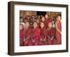 Group of School Children, Including Young Monks, Singing, Village of Thit La, Shan State, Myanmar-Eitan Simanor-Framed Photographic Print