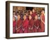 Group of School Children, Including Young Monks, Singing, Village of Thit La, Shan State, Myanmar-Eitan Simanor-Framed Photographic Print