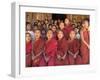 Group of School Children, Including Young Monks, Singing, Village of Thit La, Shan State, Myanmar-Eitan Simanor-Framed Photographic Print