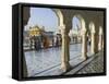 Group of Sikh Women Pilgrims Walking Around Holy Pool, Golden Temple, Amritsar, Punjab State, India-Eitan Simanor-Framed Stretched Canvas