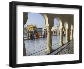 Group of Sikh Women Pilgrims Walking Around Holy Pool, Golden Temple, Amritsar, Punjab State, India-Eitan Simanor-Framed Photographic Print