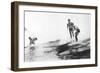 Group of Surfers in Honolulu, Hawaii Surfing Photograph - Honolulu, HI-Lantern Press-Framed Art Print