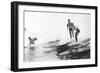 Group of Surfers in Honolulu, Hawaii Surfing Photograph - Honolulu, HI-Lantern Press-Framed Art Print