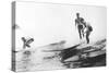 Group of Surfers in Honolulu, Hawaii Surfing Photograph - Honolulu, HI-Lantern Press-Stretched Canvas