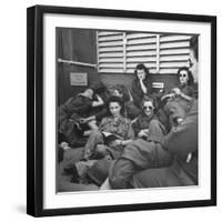 Group of Us Army Nurses Relaxing During Stopover on Guam En Route to their Final Destinations-J^ R^ Eyerman-Framed Photographic Print