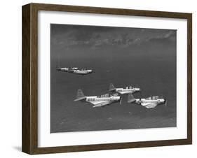 Group of Us Navy Bombers Flying in Formation-Carl Mydans-Framed Photographic Print