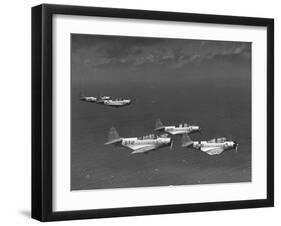 Group of Us Navy Bombers Flying in Formation-Carl Mydans-Framed Photographic Print