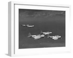 Group of Us Navy Bombers Flying in Formation-Carl Mydans-Framed Photographic Print