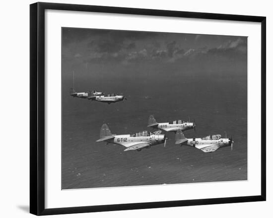 Group of Us Navy Bombers Flying in Formation-Carl Mydans-Framed Photographic Print