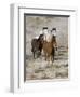 Group of Wild Horses, Cantering Across Sagebrush-Steppe, Adobe Town, Wyoming, USA-Carol Walker-Framed Premium Photographic Print