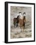 Group of Wild Horses, Cantering Across Sagebrush-Steppe, Adobe Town, Wyoming, USA-Carol Walker-Framed Photographic Print