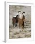 Group of Wild Horses, Cantering Across Sagebrush-Steppe, Adobe Town, Wyoming, USA-Carol Walker-Framed Photographic Print