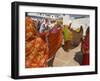 Group of Women Drying Their Saris by the Sacred Lake, Pushkar, Rajasthan State, India-Eitan Simanor-Framed Photographic Print