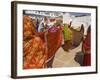 Group of Women Drying Their Saris by the Sacred Lake, Pushkar, Rajasthan State, India-Eitan Simanor-Framed Photographic Print