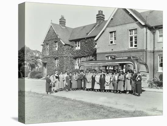 Group of Women Visitors in Front of a School, Croydon, 1937-null-Stretched Canvas
