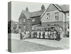 Group of Women Visitors in Front of a School, Croydon, 1937-null-Stretched Canvas