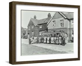 Group of Women Visitors in Front of a School, Croydon, 1937-null-Framed Photographic Print