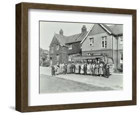 Group of Women Visitors in Front of a School, Croydon, 1937-null-Framed Photographic Print