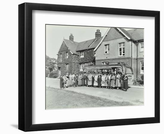 Group of Women Visitors in Front of a School, Croydon, 1937-null-Framed Photographic Print