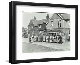 Group of Women Visitors in Front of a School, Croydon, 1937-null-Framed Photographic Print