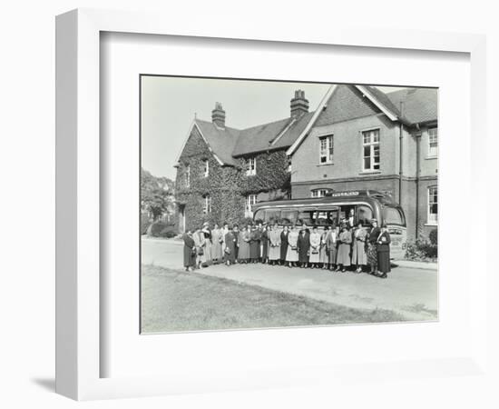 Group of Women Visitors in Front of a School, Croydon, 1937-null-Framed Photographic Print