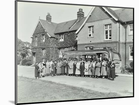 Group of Women Visitors in Front of a School, Croydon, 1937-null-Mounted Photographic Print