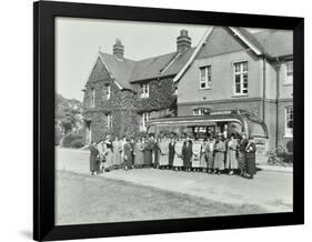 Group of Women Visitors in Front of a School, Croydon, 1937-null-Framed Photographic Print