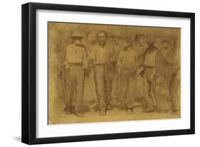 Group of Workers, Study for Fourth State, Circa 1898-Giuseppe Pellizza da Volpedo-Framed Giclee Print