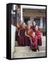 Group of Young Buddhist Monks, Karchu Dratsang Monastery, Jankar, Bumthang, Bhutan-Angelo Cavalli-Framed Stretched Canvas
