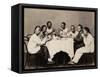 Group of Young Chinese Men Having Lunch-null-Framed Stretched Canvas