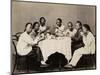 Group of Young Chinese Men Having Lunch-null-Mounted Photographic Print