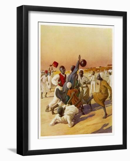 Group of Young Men Play Football in Sudan, are They Aware of the Handball Rule?-null-Framed Art Print