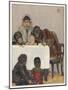 "Group of Young Primates", Young Monkeys and Children-E. Yarrow-Mounted Art Print