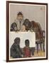 "Group of Young Primates", Young Monkeys and Children-E. Yarrow-Framed Art Print