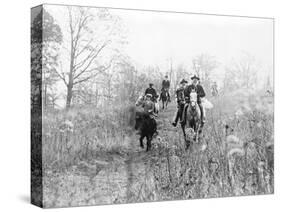 Group on Horseback During a Fox Hunt Photograph - Virginia-Lantern Press-Stretched Canvas