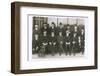 Group Photo of Men with a Dog-null-Framed Photographic Print