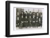 Group Photo of Men with a Dog-null-Framed Photographic Print