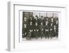 Group Photo of Men with a Dog-null-Framed Photographic Print