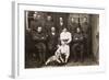 Group Photo with Soldiers and Dog in Yard-null-Framed Photographic Print