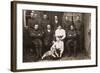 Group Photo with Soldiers and Dog in Yard-null-Framed Photographic Print