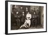 Group Photo with Soldiers and Dog in Yard-null-Framed Photographic Print