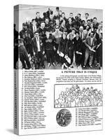 Group Photograph of 39 Athletes and Winners of 40 Gold Medals at the 1956 Melbourne Olympics-null-Stretched Canvas