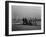 Group portrait in front of glider at Kill Devil Hill Photograph - Kitty Hawk, NC-Lantern Press-Framed Art Print