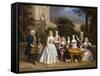 Group Portrait of a Family, in the Grounds of a Country House-Benjamin Ferrers-Framed Stretched Canvas