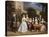 Group Portrait of a Family, in the Grounds of a Country House-Benjamin Ferrers-Stretched Canvas