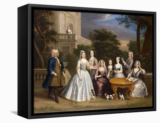 Group Portrait of a Family, in the Grounds of a Country House-Benjamin Ferrers-Framed Stretched Canvas