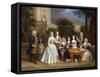 Group Portrait of a Family, in the Grounds of a Country House-Benjamin Ferrers-Framed Stretched Canvas