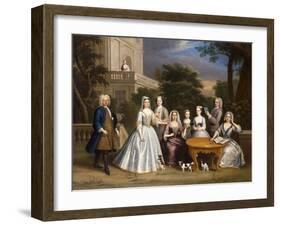 Group Portrait of a Family, in the Grounds of a Country House-Benjamin Ferrers-Framed Giclee Print